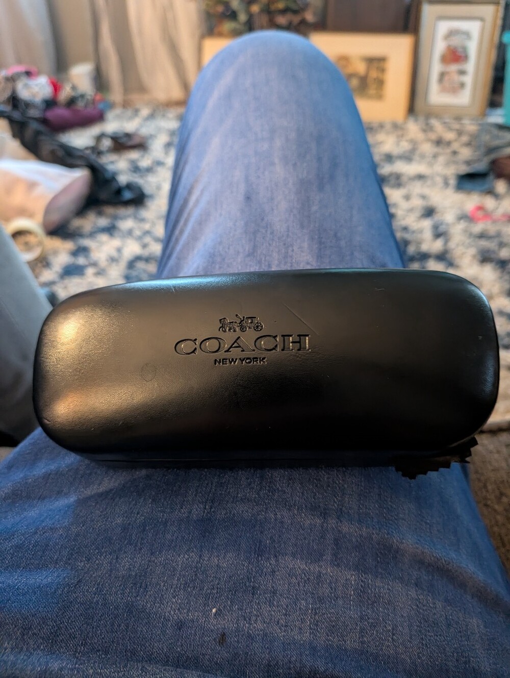 COACH Black Leather Eyewear Case